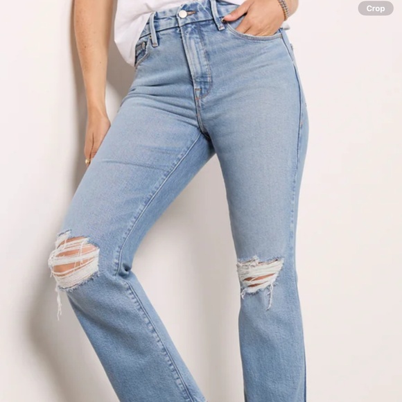 NWOT GOOD AMERICAN good legs straight jeans size 8 - Picture 1 of 1